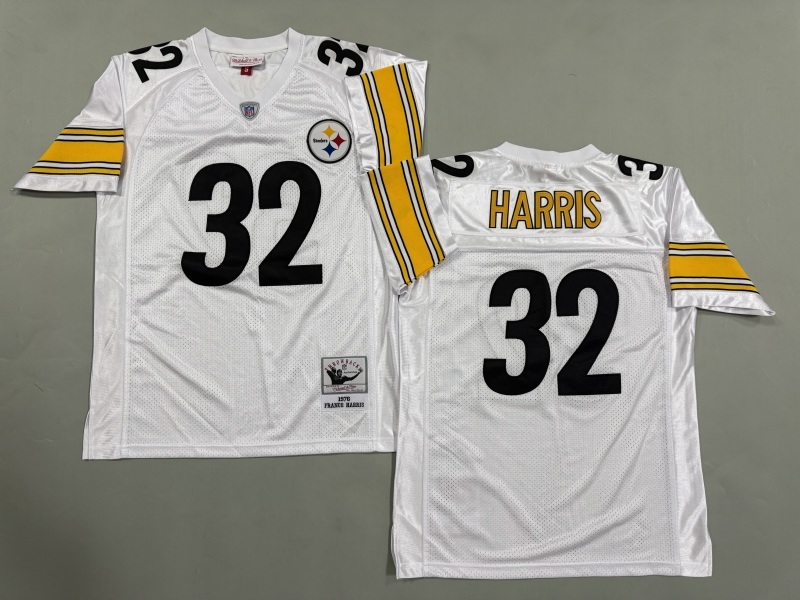 Men 2025 Pittsburgh Steelers #32 Harris white Throwback Limited NFL Jersey style 002->pittsburgh steelers->NFL Jersey